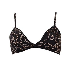 Chanel 1993 Black Camilla Print Bra Top